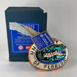 Slavic Treasures Florida Gators Glass Christmas Ornament UF Figurine Holidays